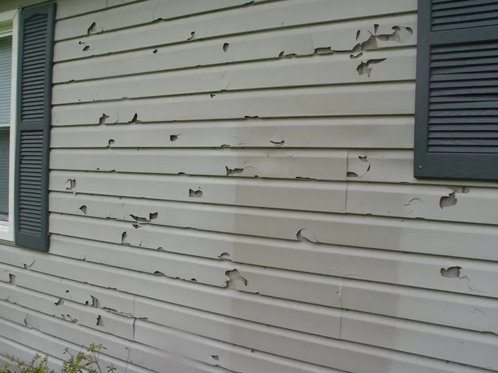 Big Hail Siding Damage